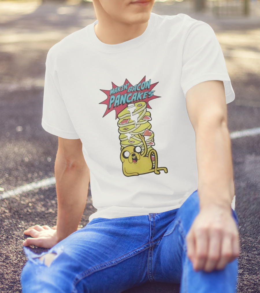 Adventure Time Jake Makin' Bacon Pancakes Stack T-Shirt