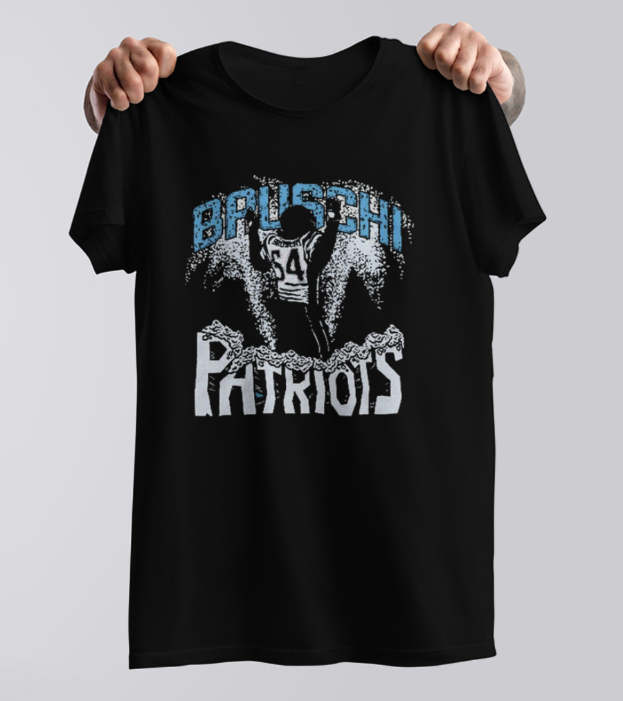 New England Patriots Bruschi 54 Snow T-Shirt