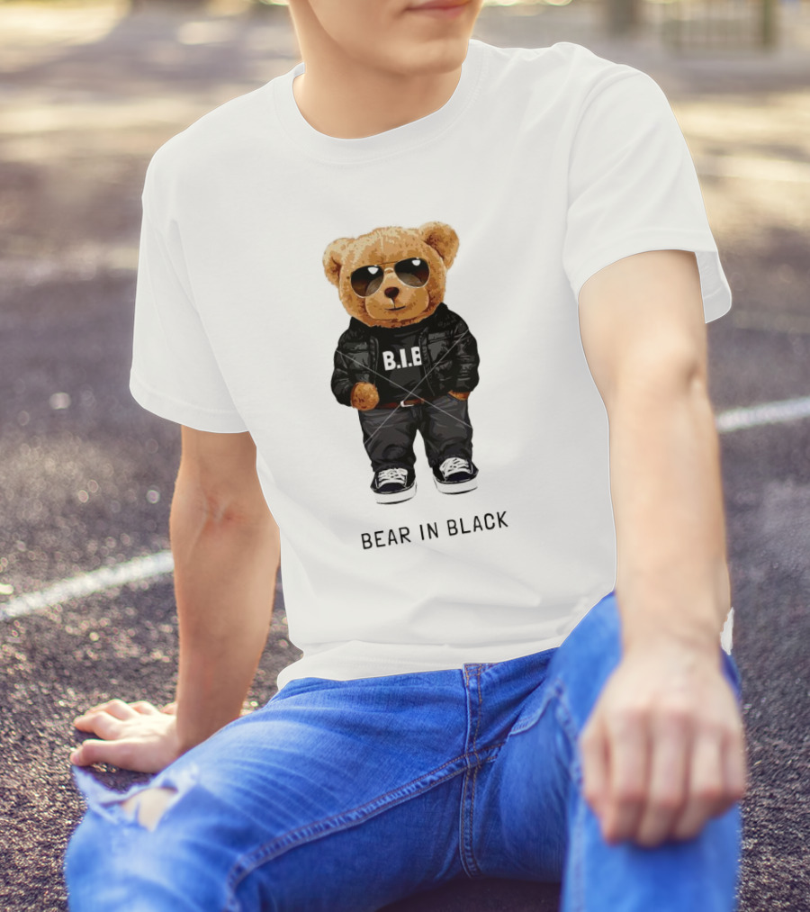 Bear In Black B.I.B Black In My Happy Color T-Shirt