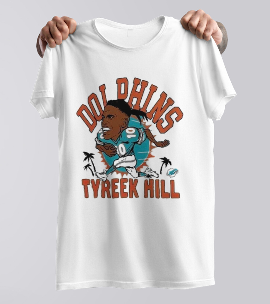 Dolphins Tyreek Hill Caricature Player Homage T-Shirt