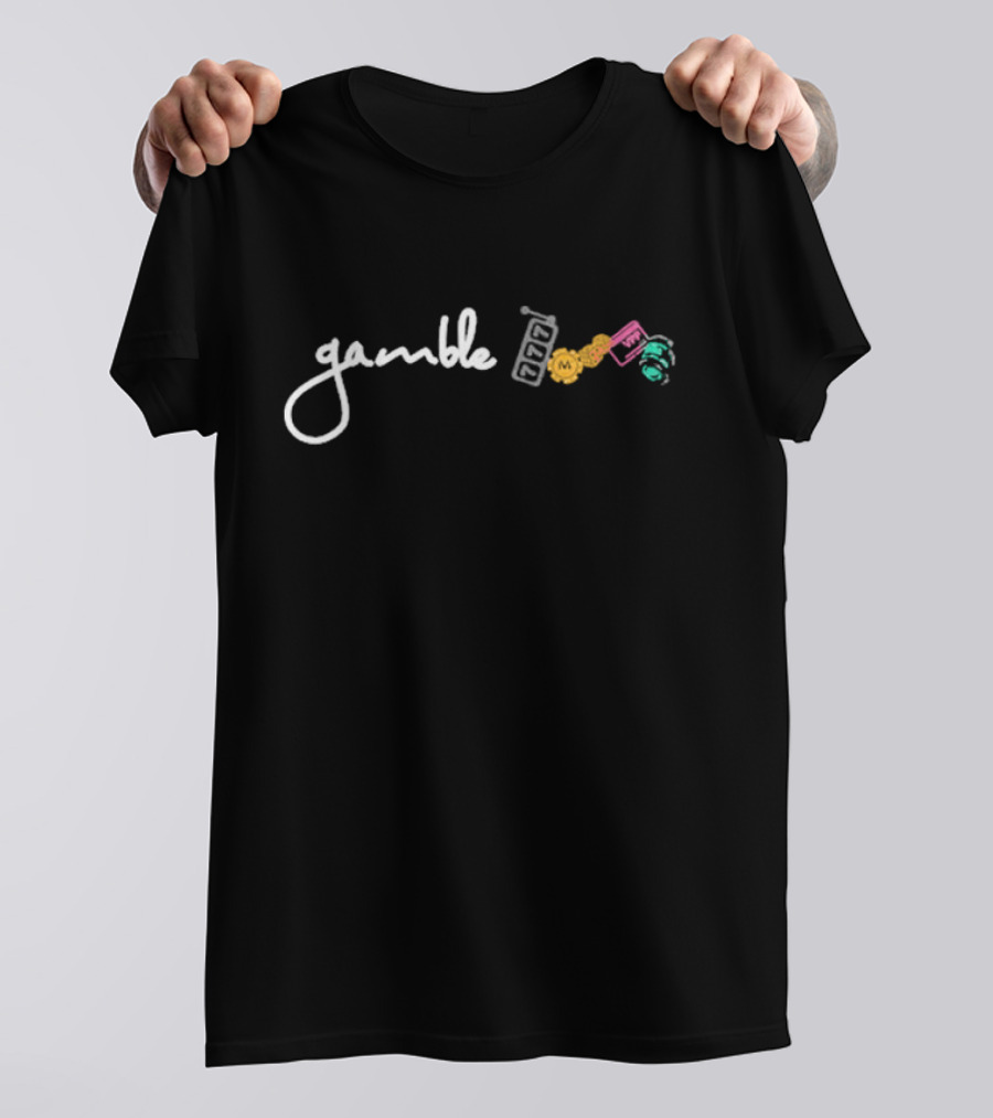 Vegas Matt Gamble Slot Machine Money Icons T-Shirt