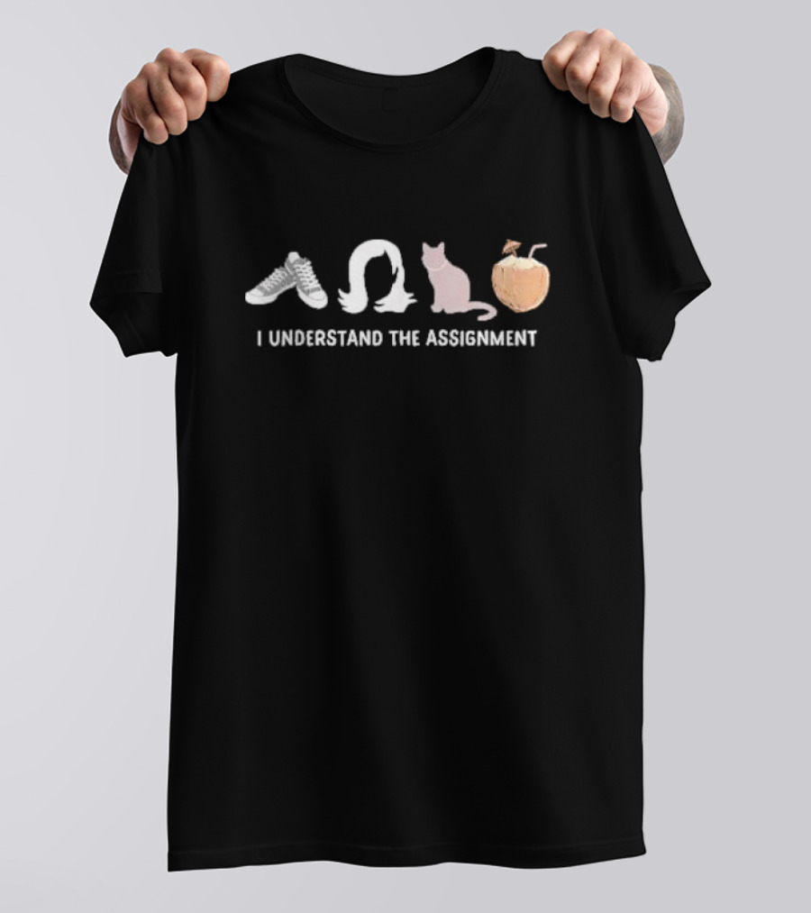 I Understand The Assignment President Kamala Harris Sneakers Silhouette Cat Apple T-Shirt