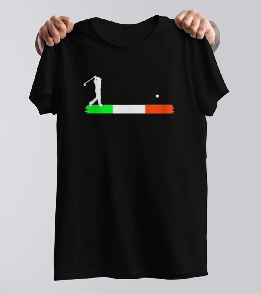 Ireland Olympic Golf 2024 Golfer Silhouette Irish Flag Colors T-Shirt