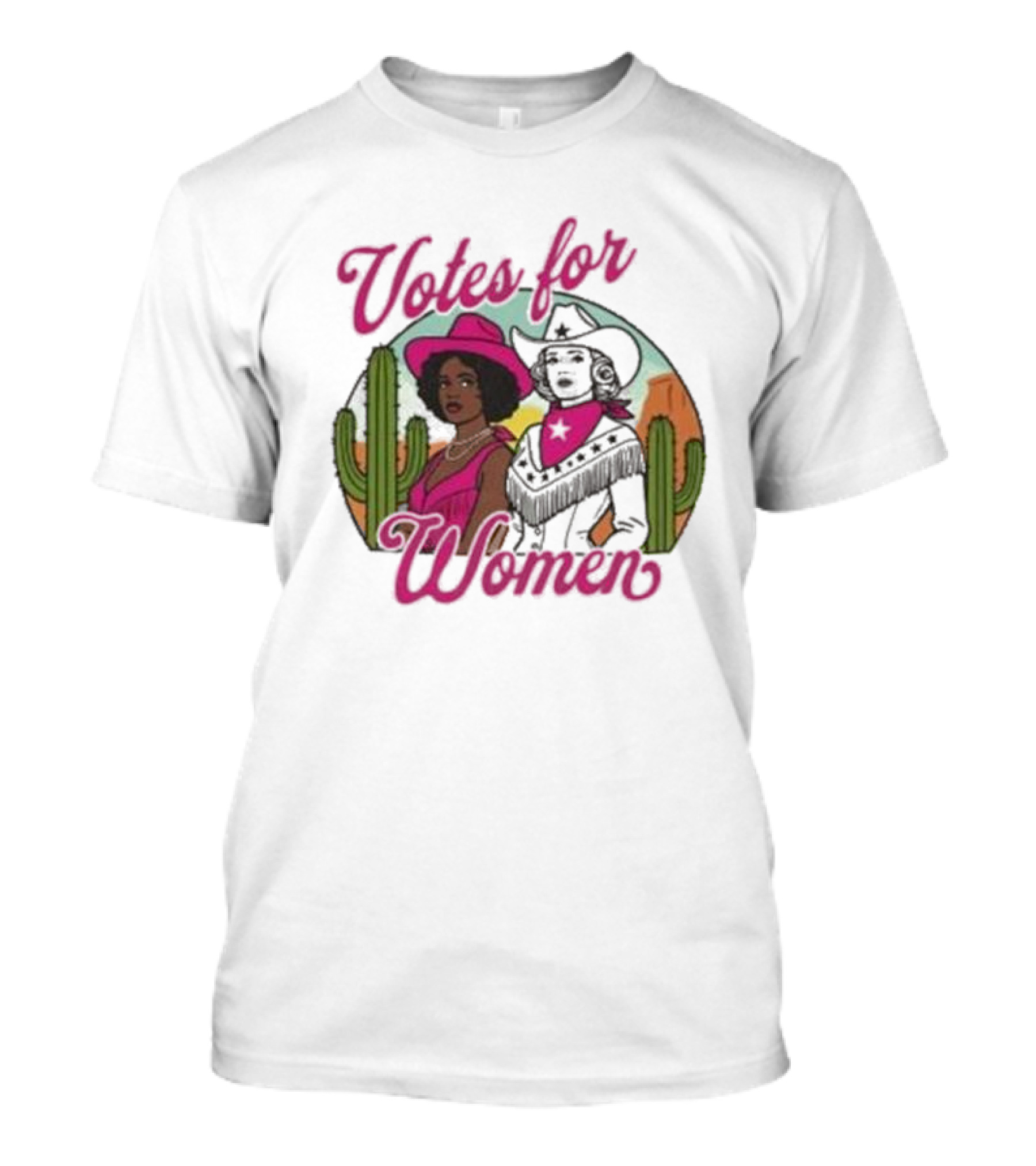Votes For Women Kamala Comma LA Presidential Election 2024 Rally Cactus Desert Female President T-Shirt