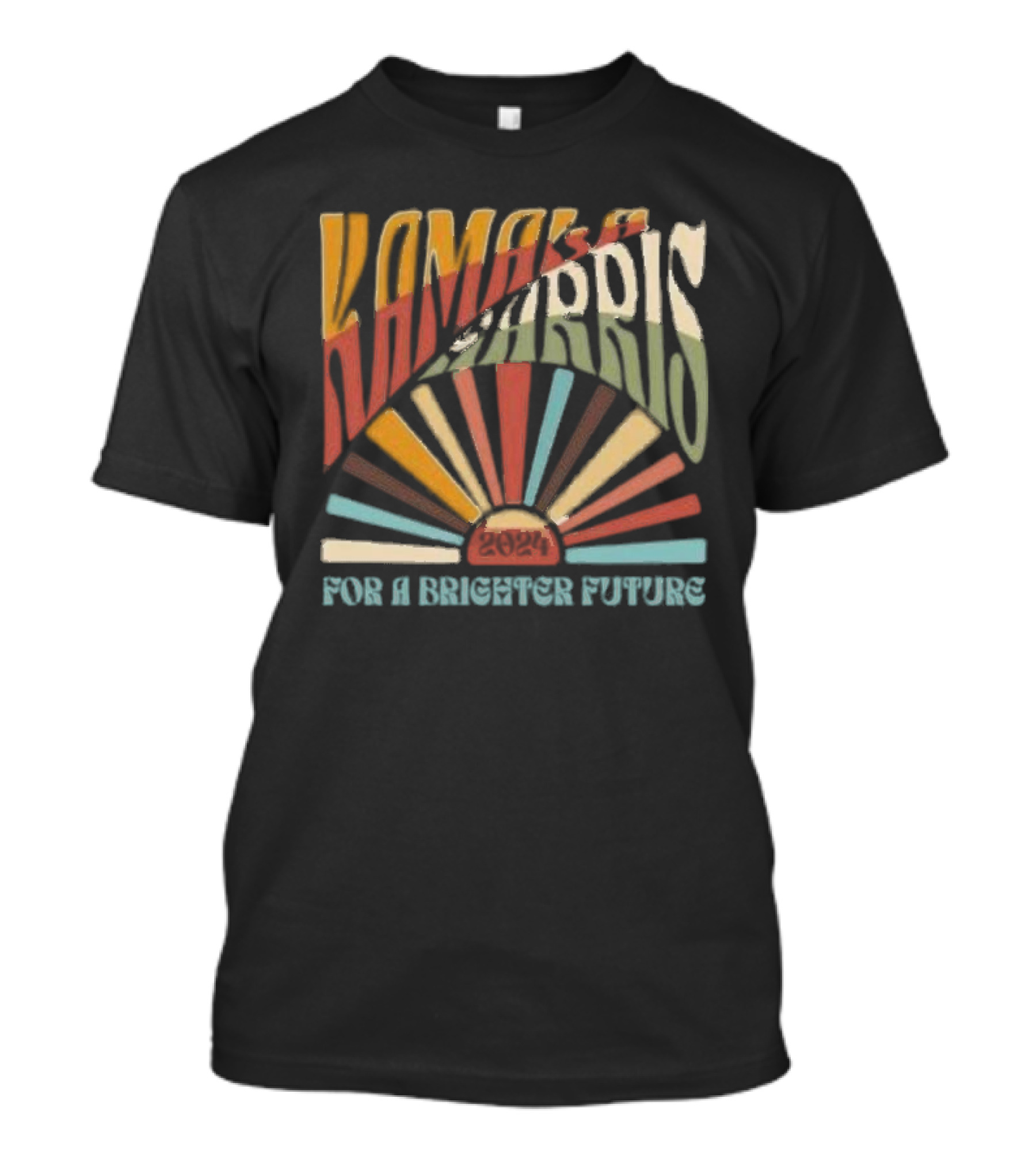 Kamala Harris 2024 For A Brighter Future Boho Aesthetic Retro Election Campaign Vote Blue T-Shirt