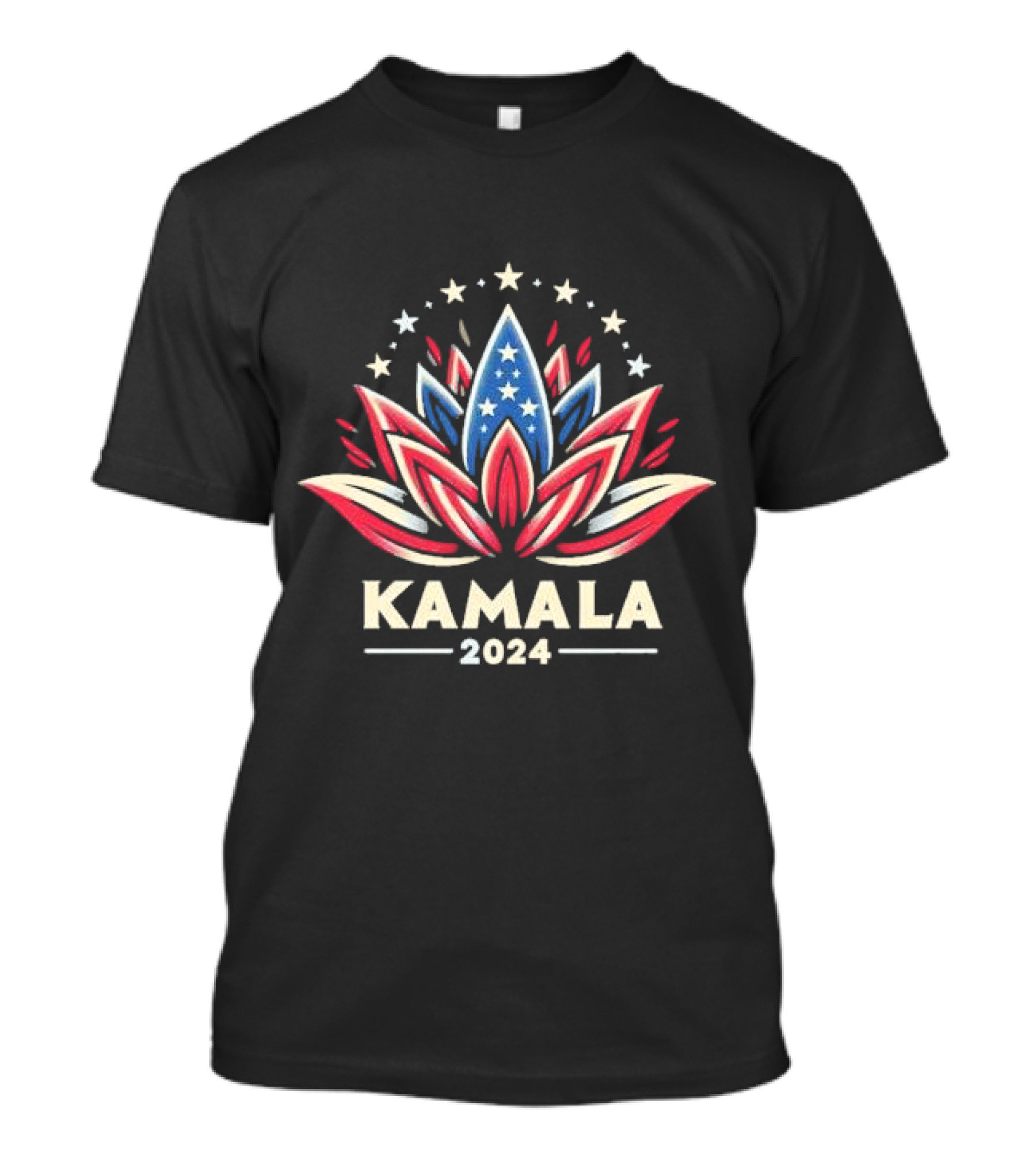 Kamala 2024 Red White Blue Lotus Stars Symbolism T-Shirt