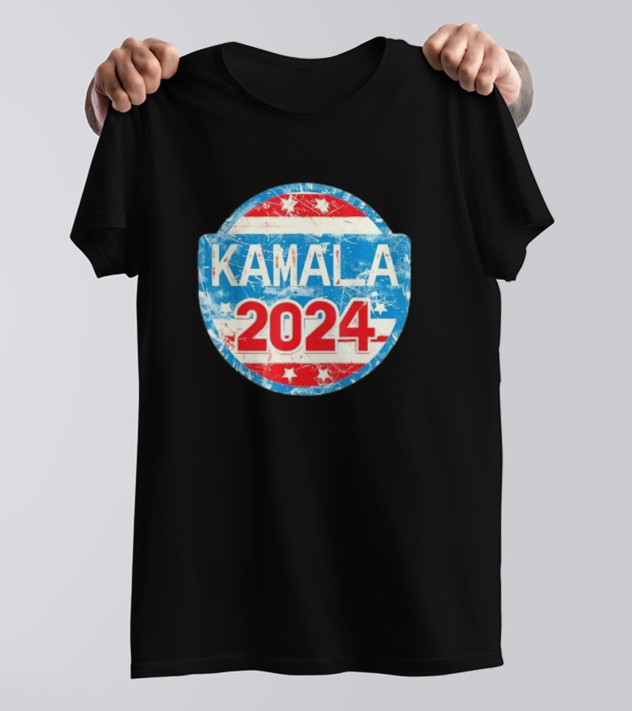 Kamala 2024 Election Stars And Stripes Badge T-Shirt