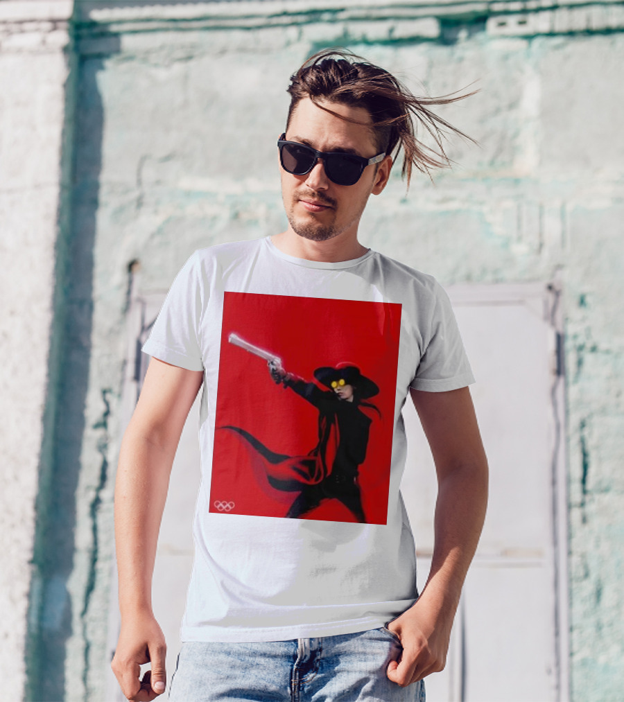 Kim Yeji Olympic Paris 2024 Alucard Shooter Red Cloak And Yellow Glasses T-Shirt