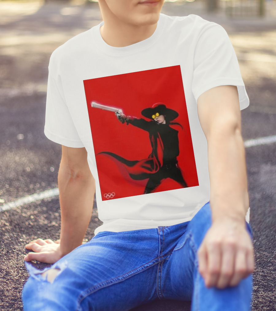 Kim Yeji Olympic Paris 2024 Alucard Shooter Red Cloak And Yellow Glasses T-Shirt