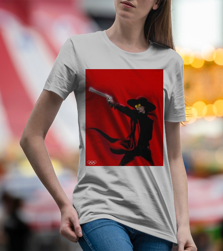 Kim Yeji Olympic Paris 2024 Alucard Shooter Red Cloak And Yellow Glasses T-Shirt