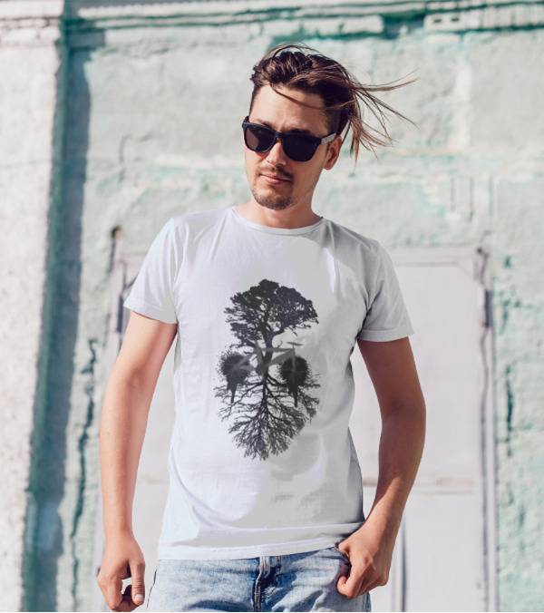 Groot Bike Forest Silhouette Guardians Of The Galaxy T-Shirt