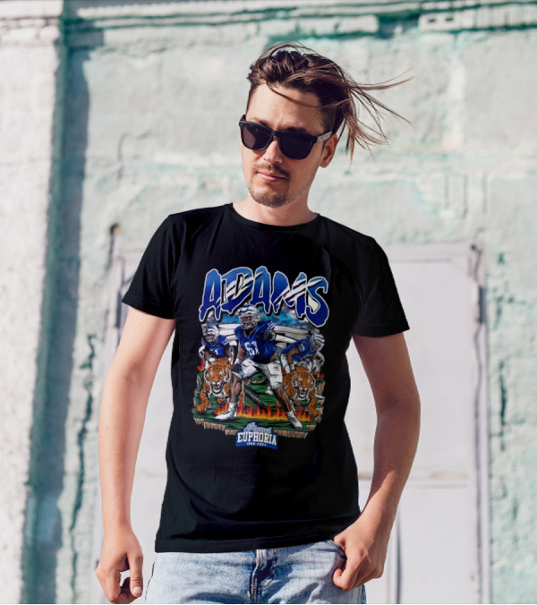 Adams Planet Euphoria Football 1950 2024 With Tigers And Flames T-Shirt