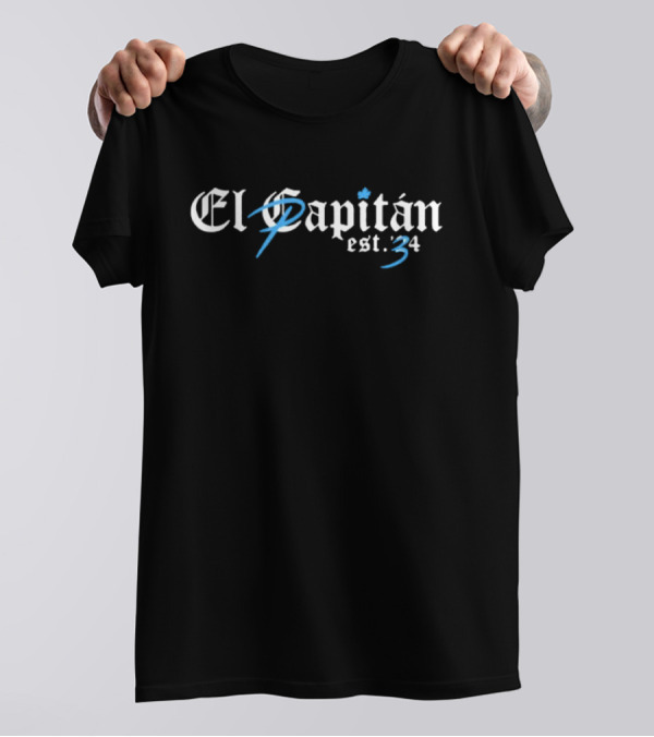 El Capitán Est 34 Blue Stylized Text T-Shirt