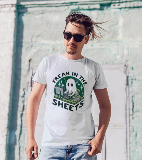 Freak In The Sheets Ghost Computer Humor T-Shirt
