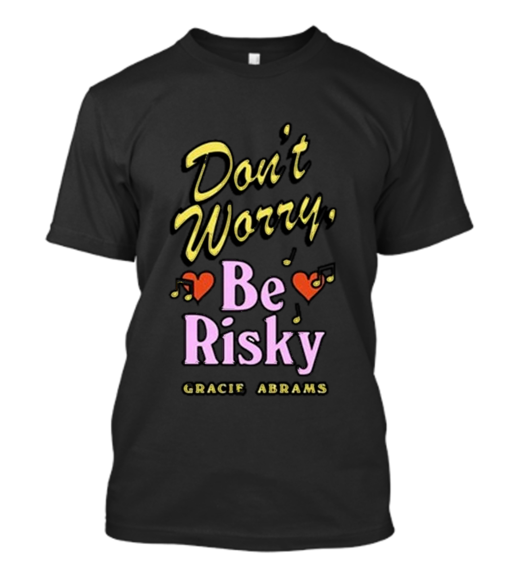 Don't Worry Be Risky 2024 Gracie Abrams Music Hearts Notes T-Shirt