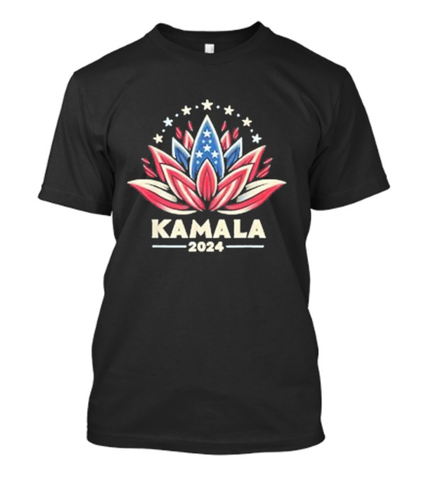 Kamala Harris 2024 American Lotus Stars And Stripes Campaign Emblem T-Shirt