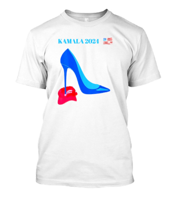 Kamala 2024 High Heel Crush With American Flag And Red MAGA Hat T-Shirt