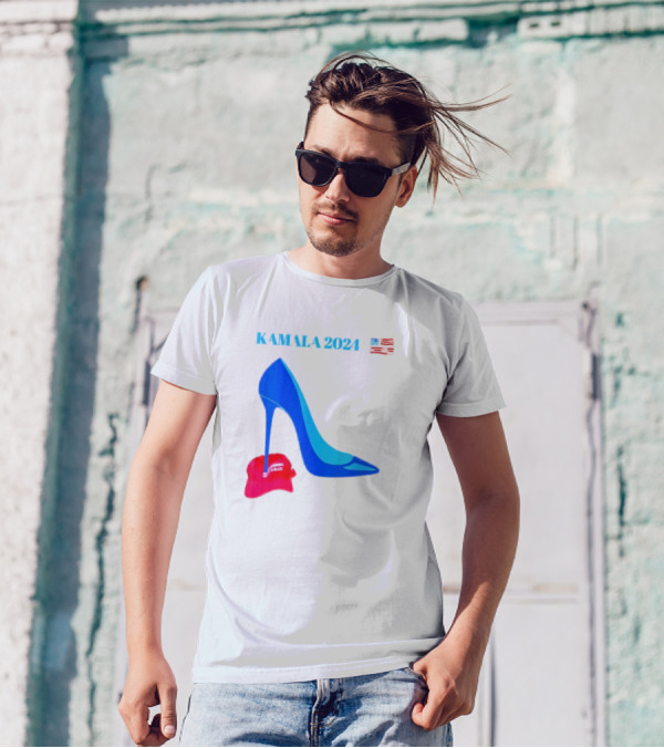 Kamala 2024 High Heel Crush With American Flag And Red MAGA Hat T-Shirt