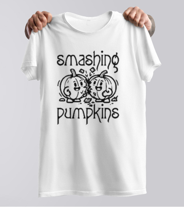 Smashing Pumpkins With Cartoon Halloween Jack-o'-Lanterns T-Shirt