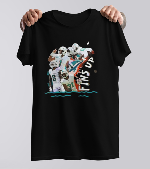 Miami Dolphins Fins Up 2024 Player Action Pose T-Shirt