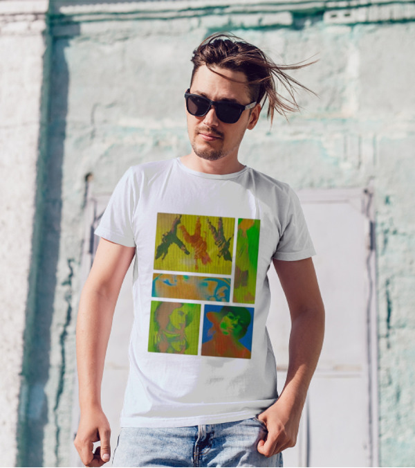 Billie Eilish Birds Of A Feather Collage Thermal Five-Panel Abstract Portraits Multicolor T-Shirt