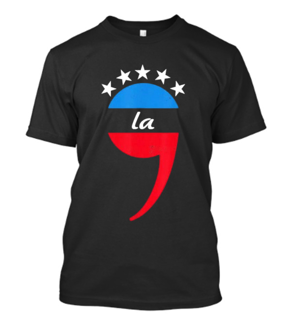 Comma La Kamala First Woman Vice President Of America Stars Red Blue T-Shirt
