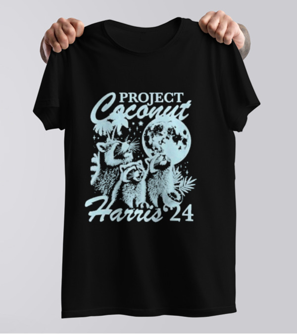Project Coconut Harris 24 Raccoons Moon Palms Tropical T-Shirt