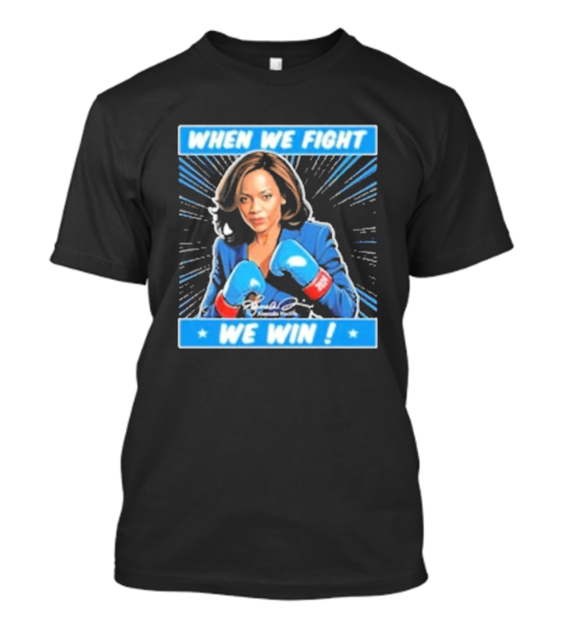When We Fight We Win Kamala Boxing Blue T-Shirt