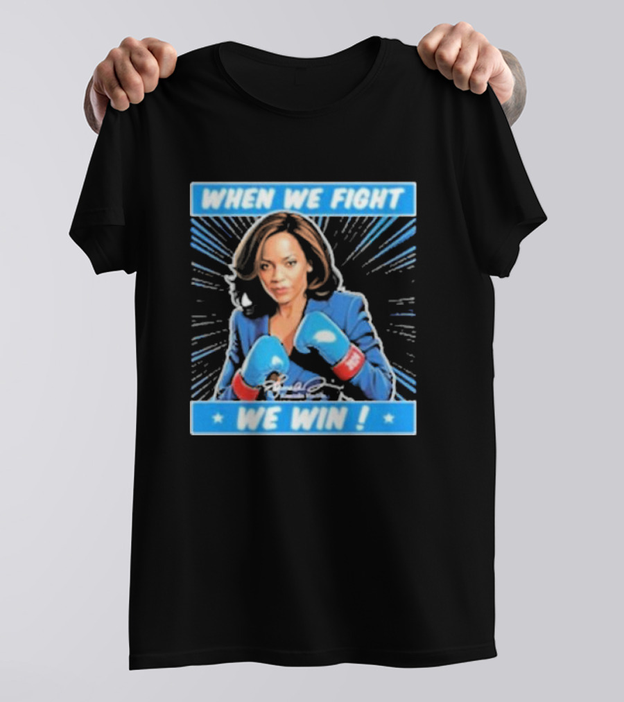 When We Fight We Win Kamala Boxing Blue T-Shirt