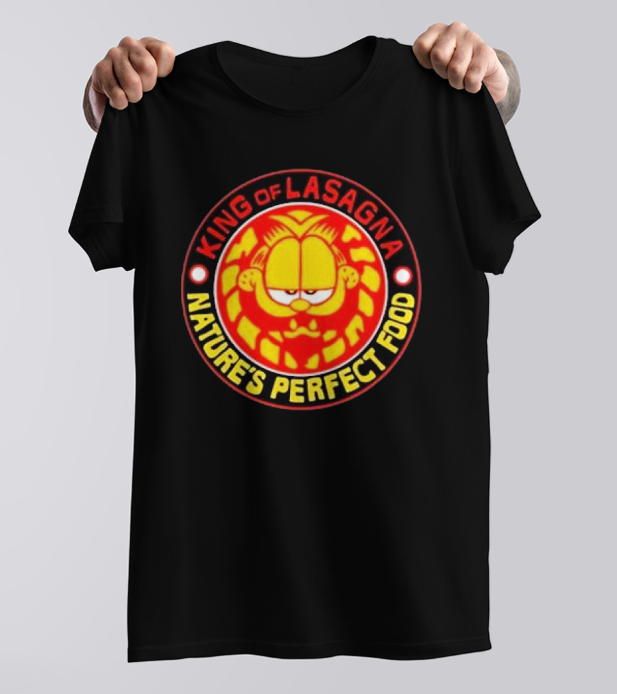 King Of Lasagna Nature's Perfect Food Garfield Emblem T-Shirt