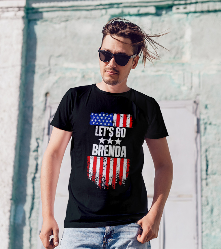 Let's Go Brenda Vintage USA Flag Stars Kamala Harris T-Shirt