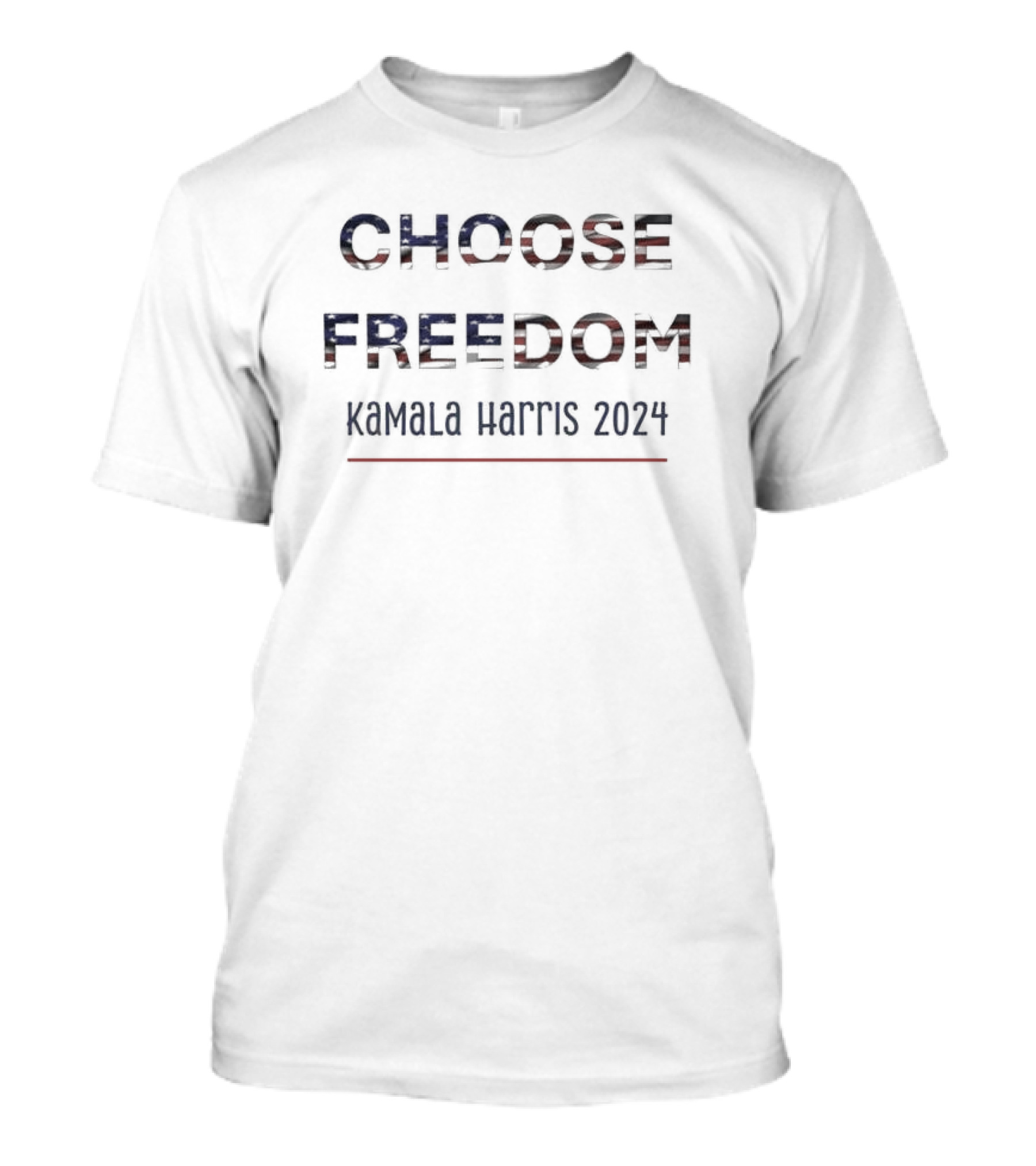 Choose Freedom Kamala Harris 2024 President American Flag T-Shirt