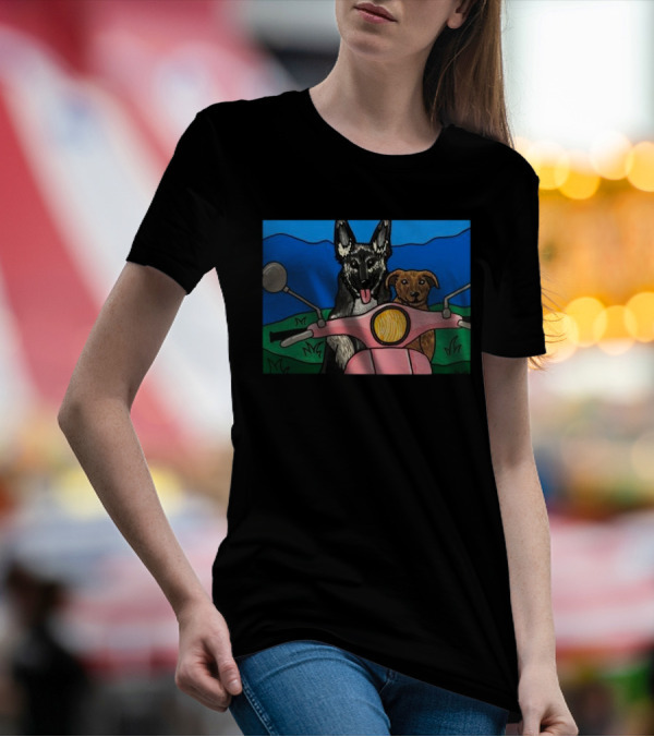Pinkscooter Vespa Dogs Adventure T-Shirt