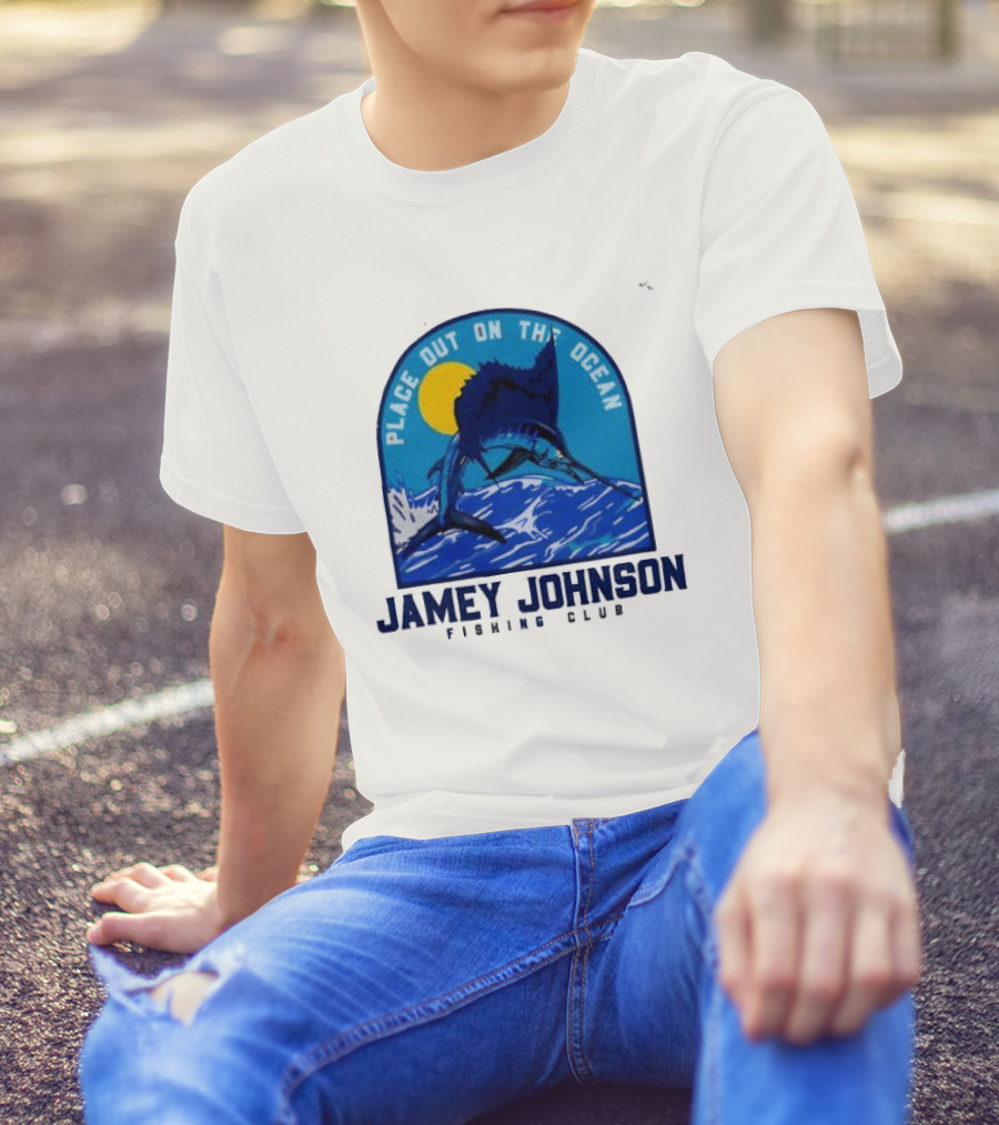 Place Out On The Ocean Jamey Johnson Fishing Club Marlin Jumping T-Shirt