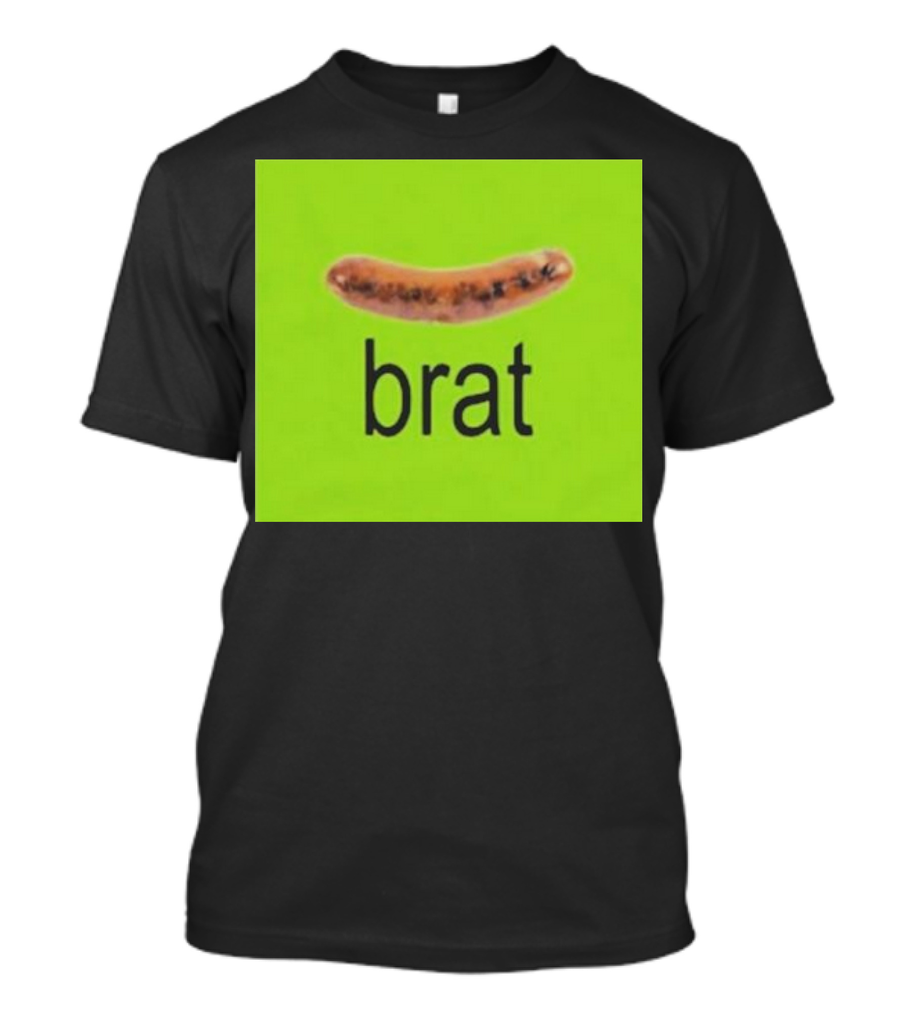 Snazzyseagull Brat Sausage On Bright Green Background T-Shirt