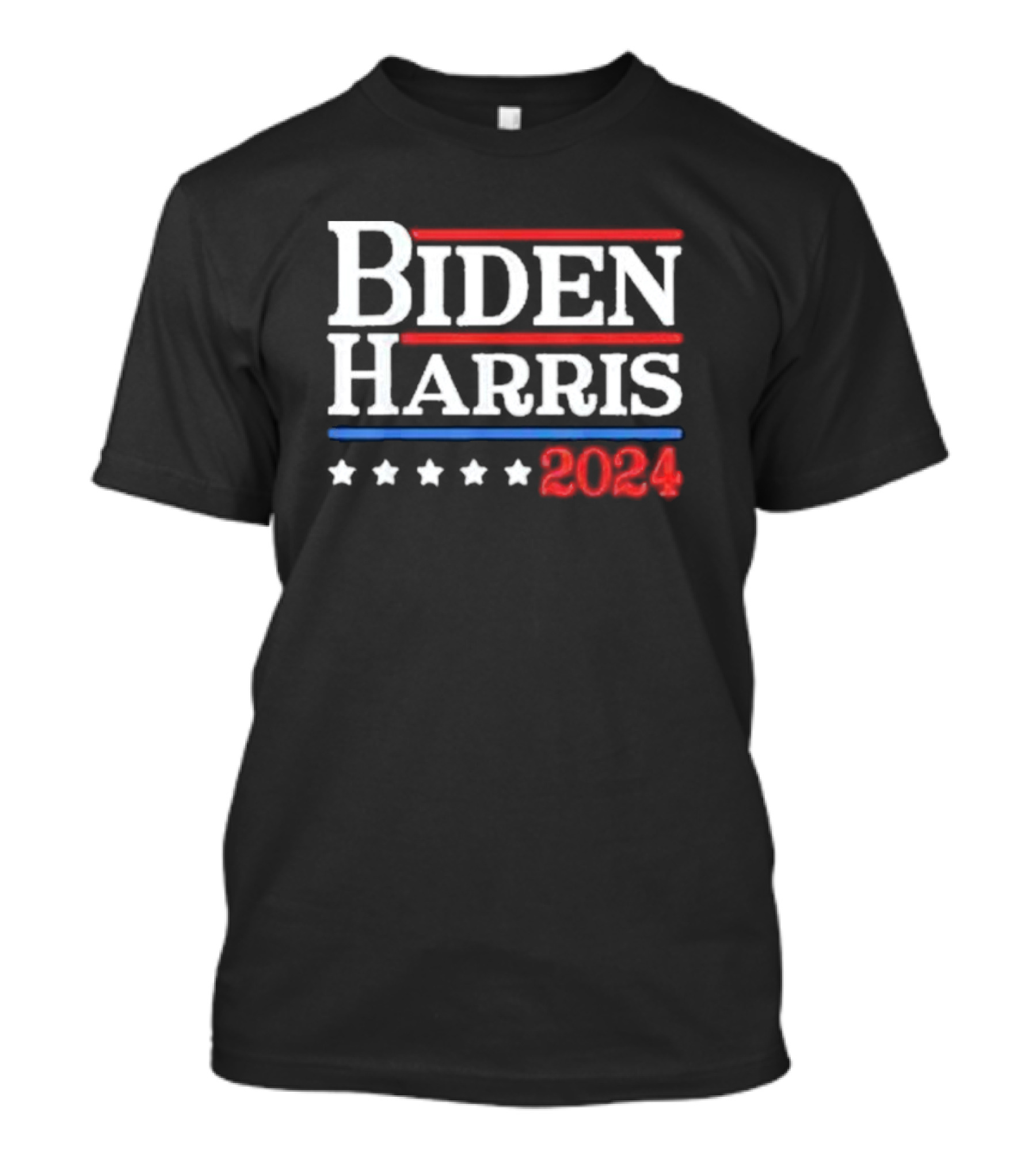 Biden Harris 2024 Stars Red Blue Stripes T-Shirt