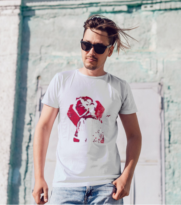 Only Vibes And Logic Amine Ouarid Red Abstract T-Shirt