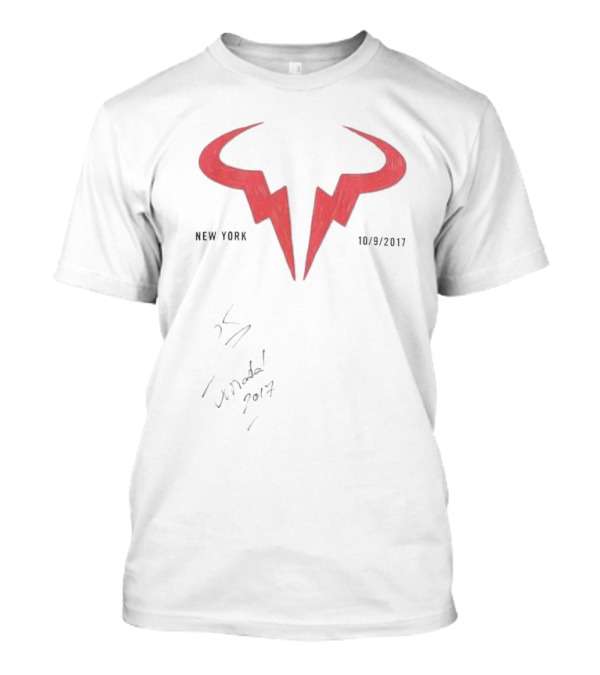 Rafael Nadal Autograph New York 10/9/2017 US Open T-Shirt