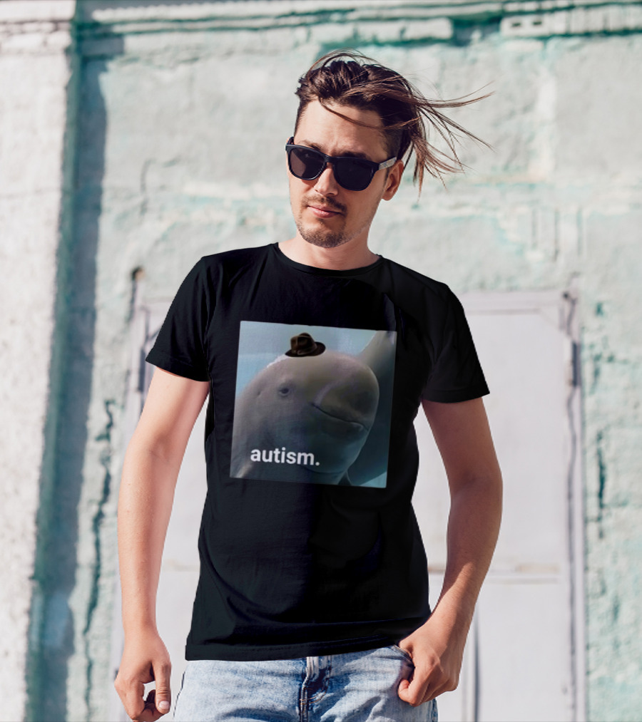 Dolphin Wearing Hat Autism T-Shirt