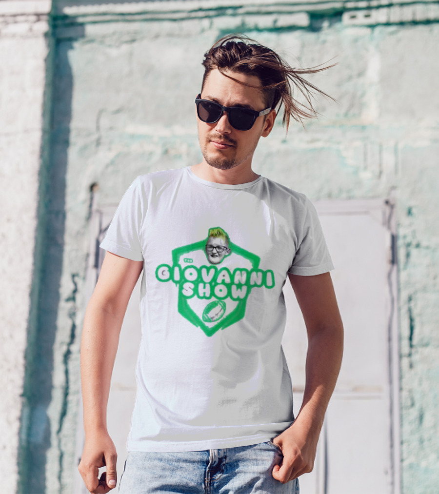 Support The Giovanni Show Football Badge T-Shirt
