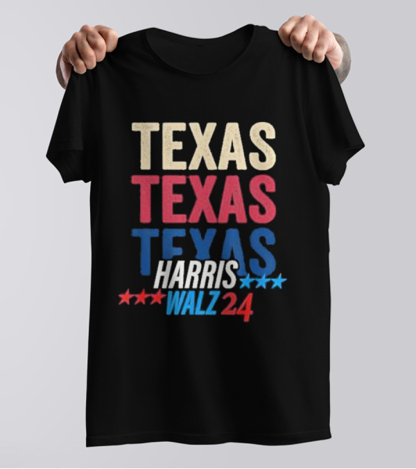 Texas Texas Texas Harris Walz 24 Retro T-Shirt