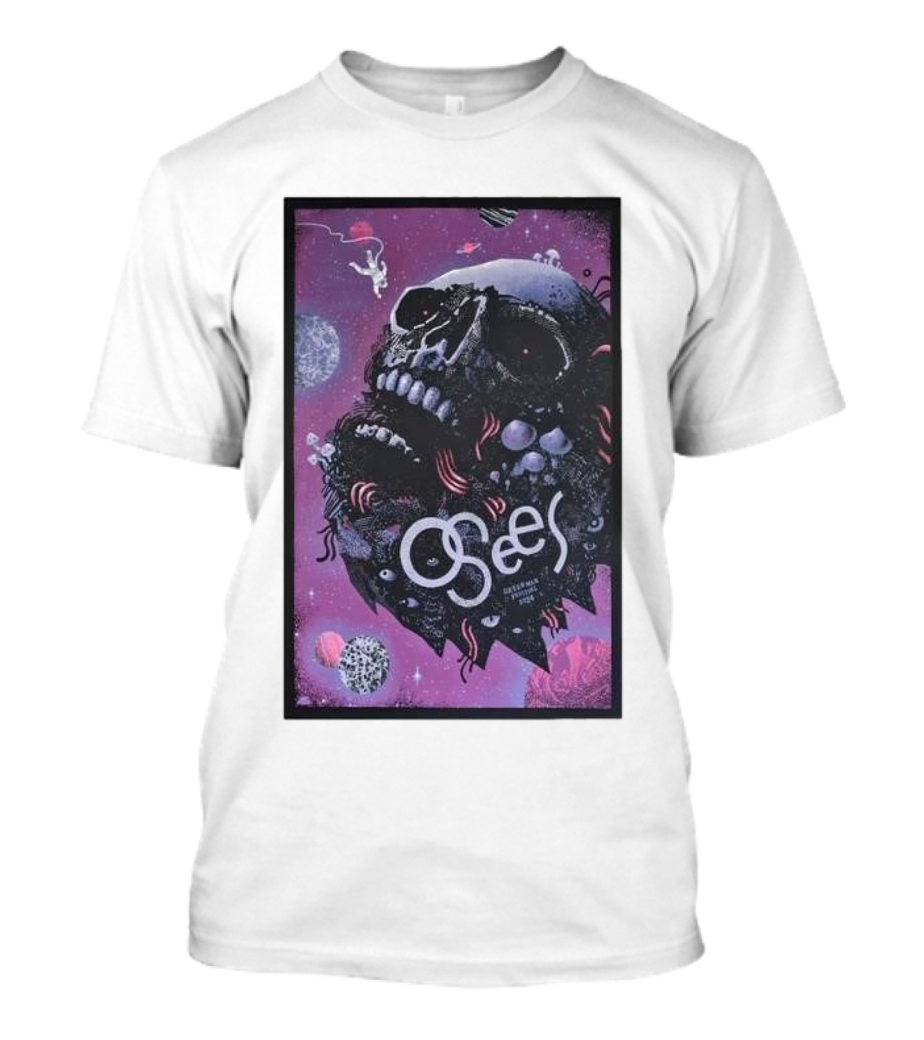 The Osees Band Skull Art Green Man Festival T-Shirt