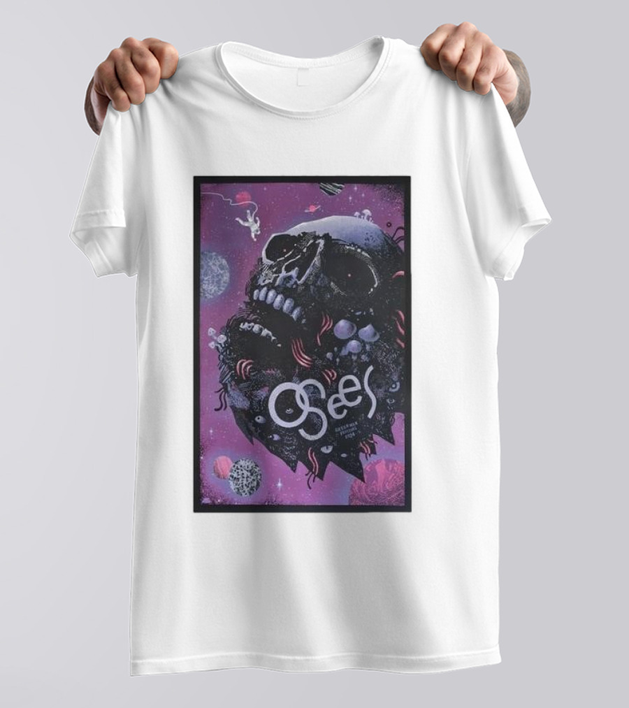 The Osees Band Skull Art Green Man Festival T-Shirt