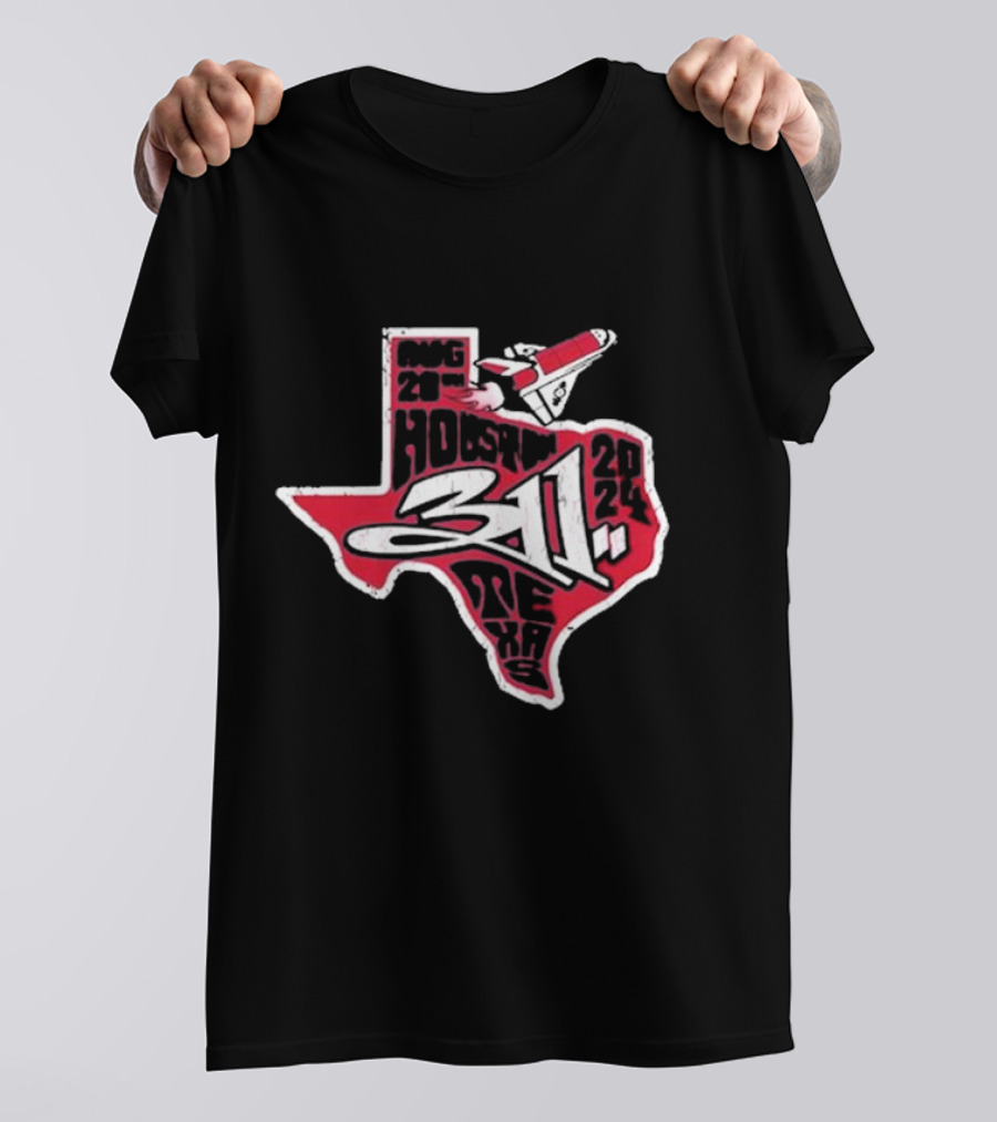 311 Houston Texas Aug 20 2024 Tour With Space Shuttle T-Shirt