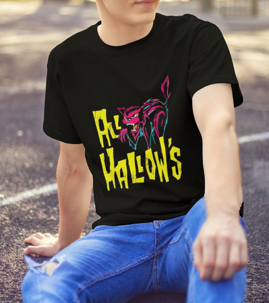 All Hallow's Afireinside Cat T-Shirt