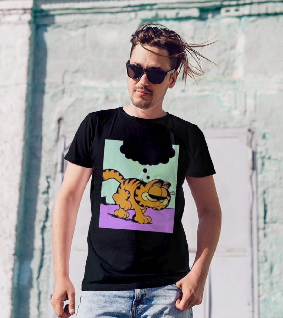 Garfield Eating Is Important Cartoon Character Comic Strip Image T-Shirt