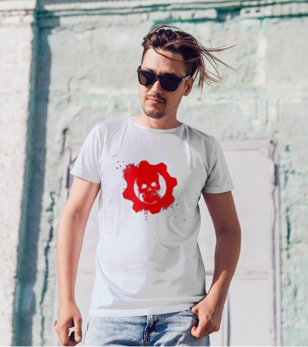 Gears Of War Crimson Omen Icon In Red With Skull T-Shirt