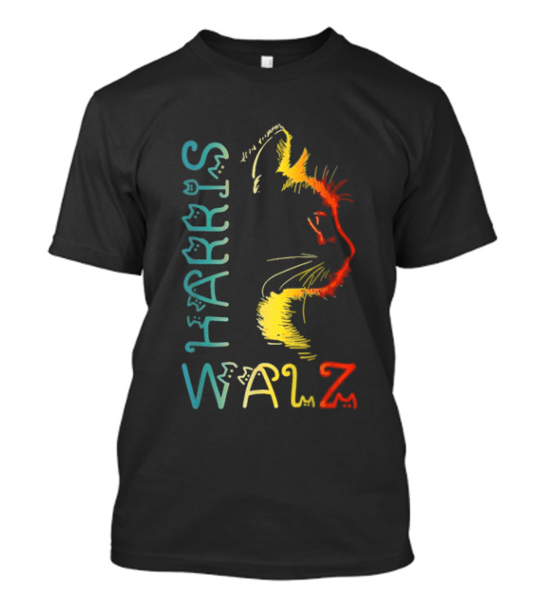 Harris Walz Cat Lettering 2024 Kamala Positive T-Shirt