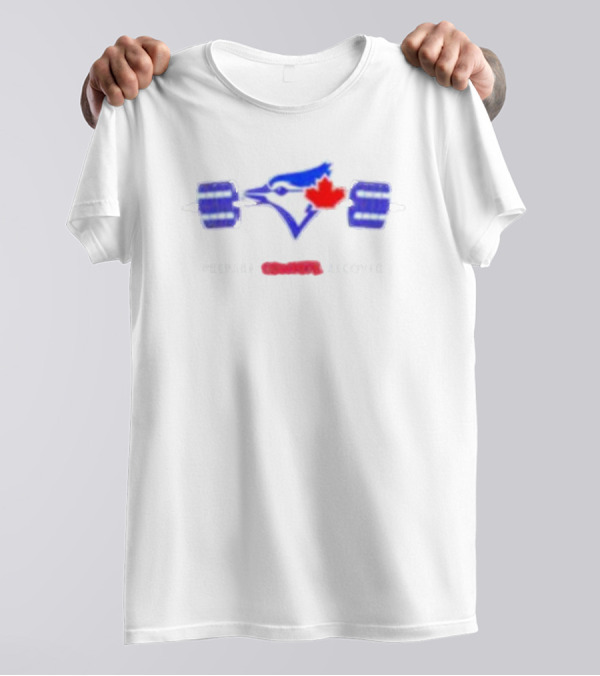 Blue Jays Prepare Compete Recover Barbell Maple Leaf Emblem T-Shirt