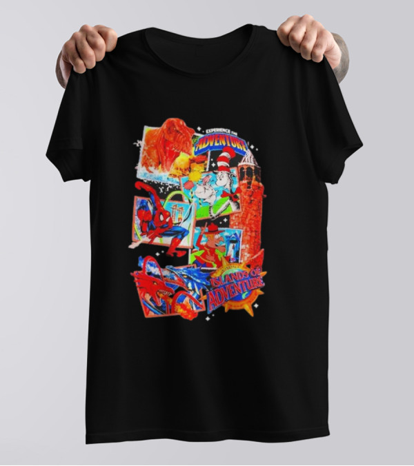 Experience The Adventure Islands Of Adventure 25 Years With Spider-Man, Jurassic Park, Cat In The Hat T-Shirt